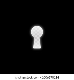 Silhouette of a keyhole on a transparent background. Vector illustration.