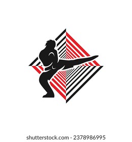 Silhouette kick-Logo-Design