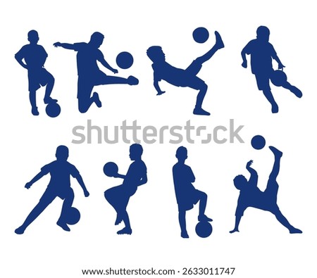 silhouette kid freestyle soccer simple design