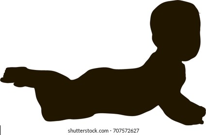 silhouette of kid on white background vector