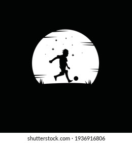 Silhouette of kids playing ball