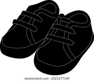 silhouette kids shoes on white background