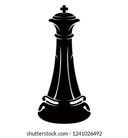 Silhouette of a king chess piece. Vector illustration design