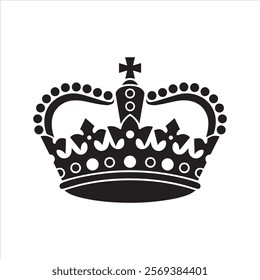 silhouette a King crown Logo Icon.