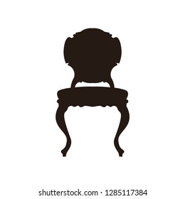Silhouette of a kitchen chair. Vector