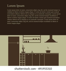Silhouette kitchen interior design. 