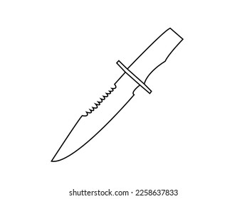Ilustración vectorial con cuchillo de cocina de silueta, cuchillo de cocinero de cocina de estilo plano aislado sobre fondo blanco. Accesorio de herramienta de comida. Accesorio de herramienta de cocina. Herramienta de restaurante. Icono del cuchillo del chef. Cuchillo del chef