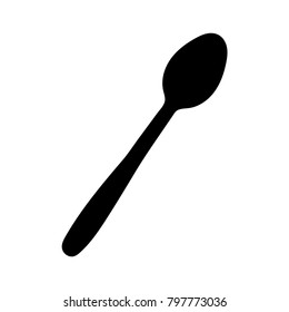 Silhouette of kitchen spoon