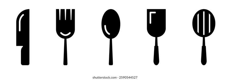 Silhouette of Kitchen Utensils Vector Set