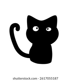 silhouette of a kitten sitting