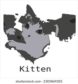 Silhouette eines Kätzchens, Vektorgrafik