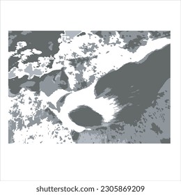 Silhouette of a kitten vector illustration