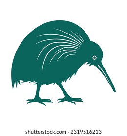 silhouette kiwi bird isolated icon isolated