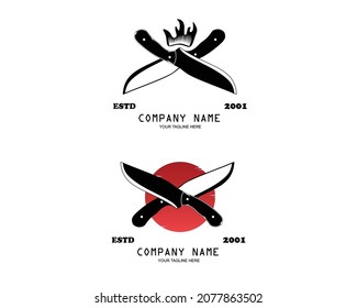 Silhouette knife logo collection set