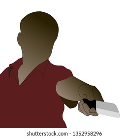 silhouette of knife murderer vector