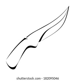 Silhouette of a knife on a white background