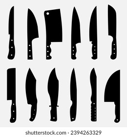 Silhouette Knife Set Vector Collection