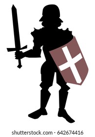 silhouette of knight