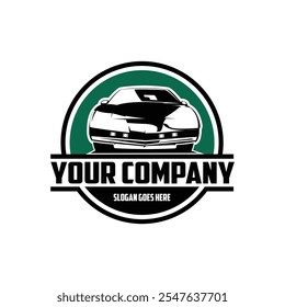 silhouette of the Knight Rider car logo on a dark green background. Unique design with stunning graphics. best for logo, badge, emblem, icon, sticker design. available in eps 10