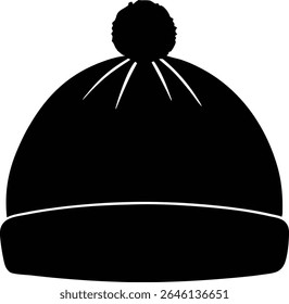 Silhueta De Um Chapéu De Gorro De Malha - Gráfico Vetor De Alta Qualidade