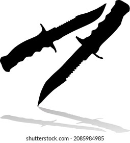 silhouette knives vector illustration isolated on white background