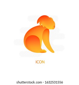 Silhouette of koala in gradient color style. Vector graphic icon. 