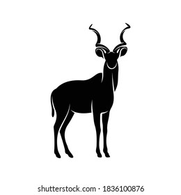 Silhouette kudu bull vector illustration design simple