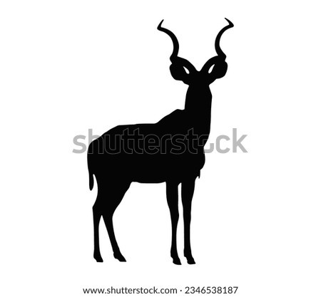 Silhouette kudu bull vector illustration design simple.