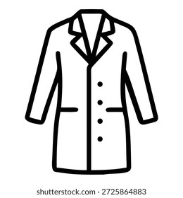 Silhouette of a lab coat isolated on white background, Vector
