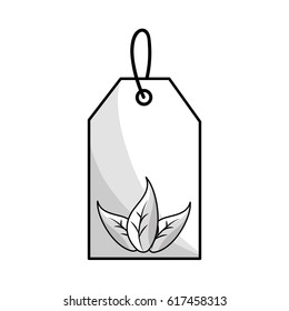 silhouette label with leaves inside