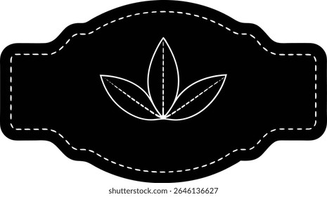 Silhouette Of A Label Tag With Leaf Edge - Premium Design Element