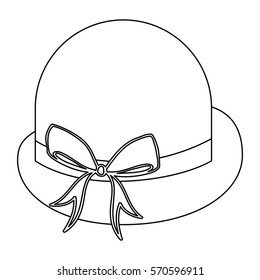 silhouette lace bowler hat with bow retro design