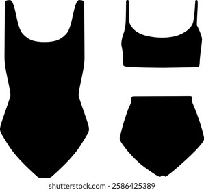 silhouette of ladies bikini and panty