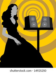 silhouette of a lady 	