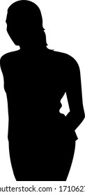 silhouette of a lady 	