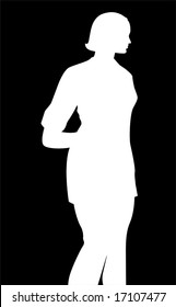 silhouette of a lady 	