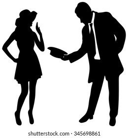 silhouette of the lady and gentleman
