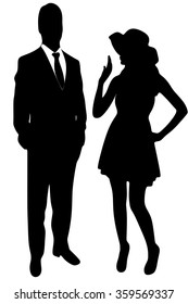 silhouette of the lady and gentleman
