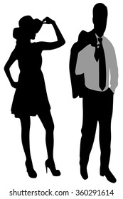silhouette of the lady and gentleman