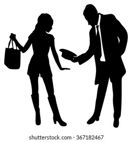 silhouette of the lady and gentleman