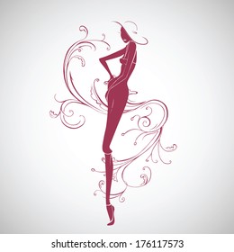 silhouette of a lady in a hat