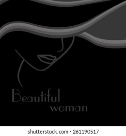 silhouette of a lady in a hat