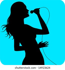 silhouette of a lady singing 	