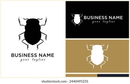 silhouette ladybug beetles logo template