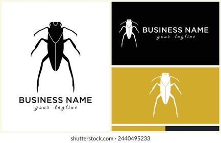 silhouette ladybug beetles logo template