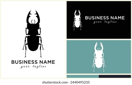 silhouette ladybug beetles logo template