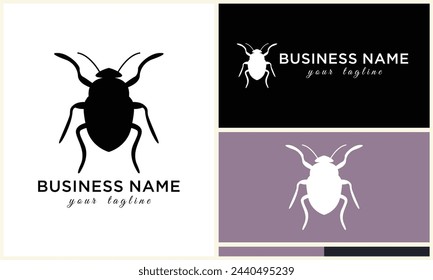 silhouette ladybug beetles logo template