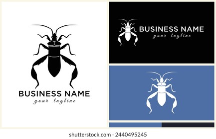 silhouette ladybug beetles logo template