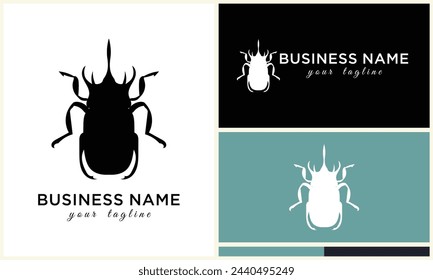 silhouette ladybug beetles logo template