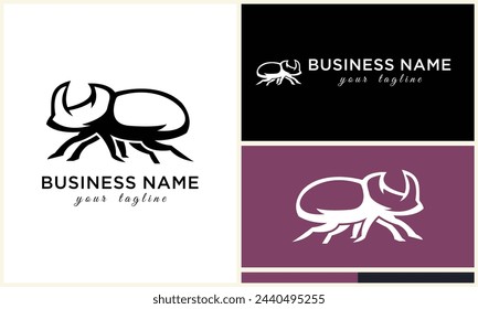 silhouette ladybug beetles logo template